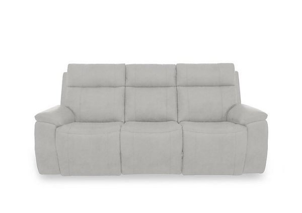 Aero Fabric 3 Seater Power Recliner Sofa with Power Headrests  Manhattan Stone | Bed Sava