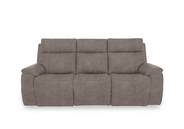 Aero Fabric 3 Seater Power Recliner Sofa with Power Headrests  Marble Charcoal Grey | Bed Sava