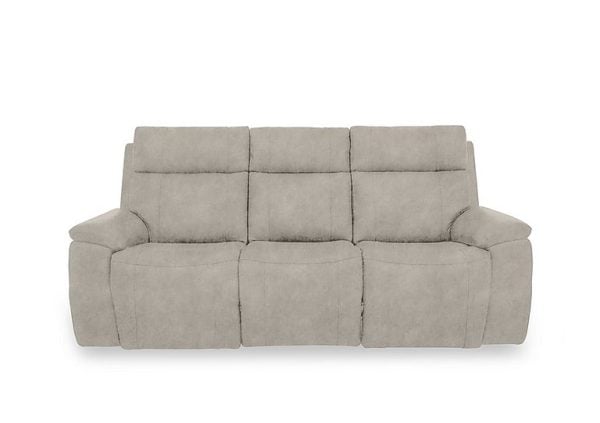 Aero Fabric 3 Seater Power Recliner Sofa with Power Headrests  Marble Cream | Bed Sava