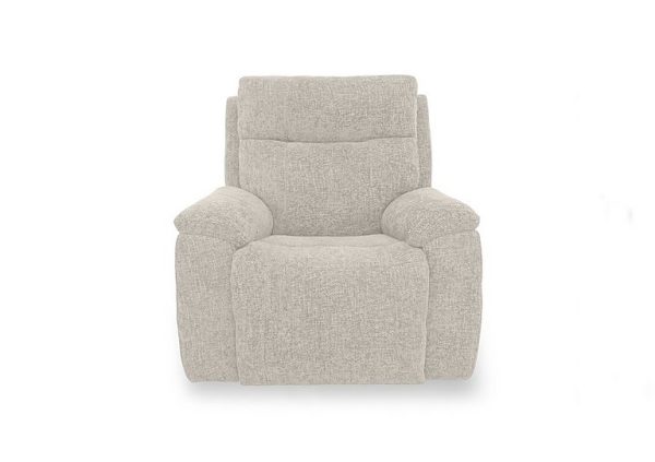 Aero Fabric Power Recliner Chair with Power Headrest  Hopsack Natural | Bed Sava