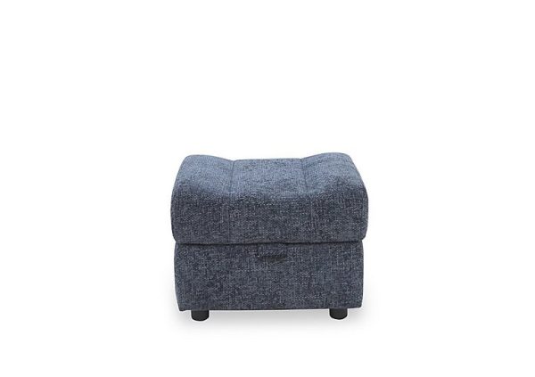 Aero Fabric Storage Footstool  Hopsack Midnight | Bed Sava