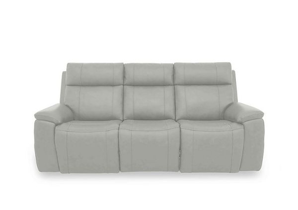 Aero Leather 3 Seater Power Recliner Sofa with Power Headrests  Lead Grey | Bed Sava