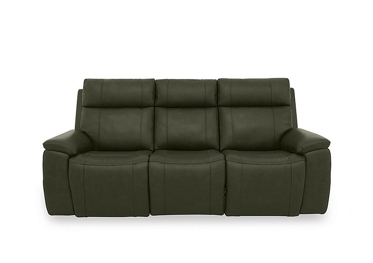 Aero Leather 3 Seater Power Recliner Sofa with Power Headrests - Oslo Pine