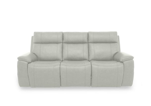 Aero Leather 3 Seater Sofa  Light Grey | Bed Sava