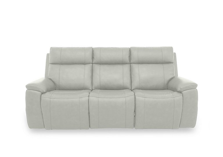 Aero Leather 3 Seater Sofa - Light Grey