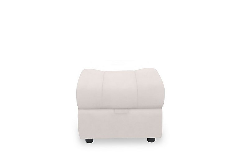 Aero Leather Storage Footstool - Cotton