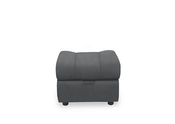 Aero Leather Storage Footstool  Granite | Bed Sava
