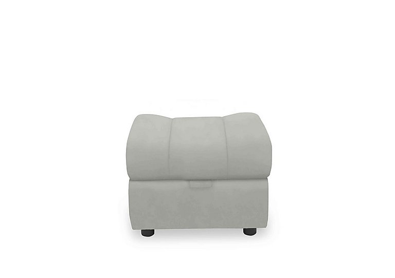Aero Leather Storage Footstool - Lead Grey