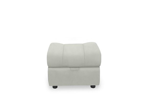 Aero Leather Storage Footstool  Light Grey | Bed Sava