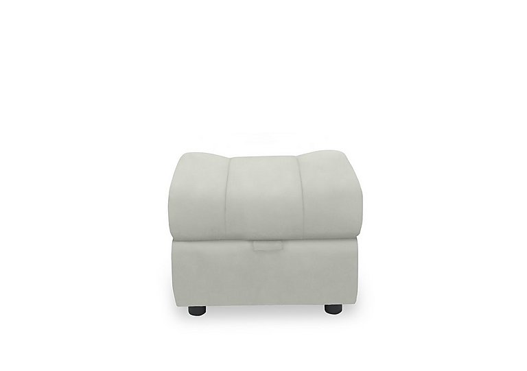 Aero Leather Storage Footstool - Light Grey