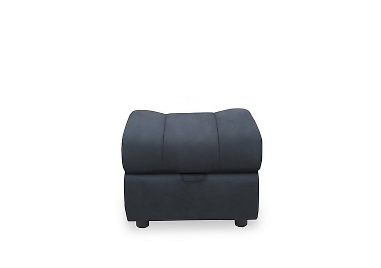 Aero Leather Storage Footstool - Navy