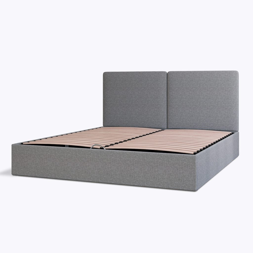 Emma Storage Ottoman Bed King - 150 x 200cm - Dark Grey - Plain Headboard
