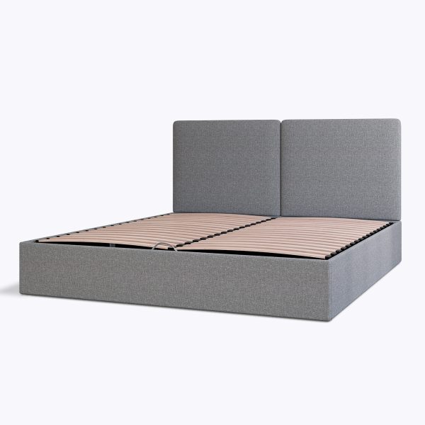 Emma Storage Ottoman Bed  Double 135 x 190cm  Dark Grey  Plain Headboard | Bed Sava