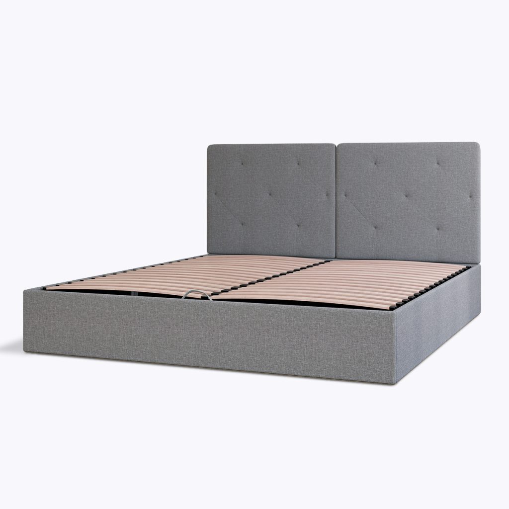 Emma Storage Ottoman Bed Super King - 180 x 200cm - Dark Grey - Tufted Headboard