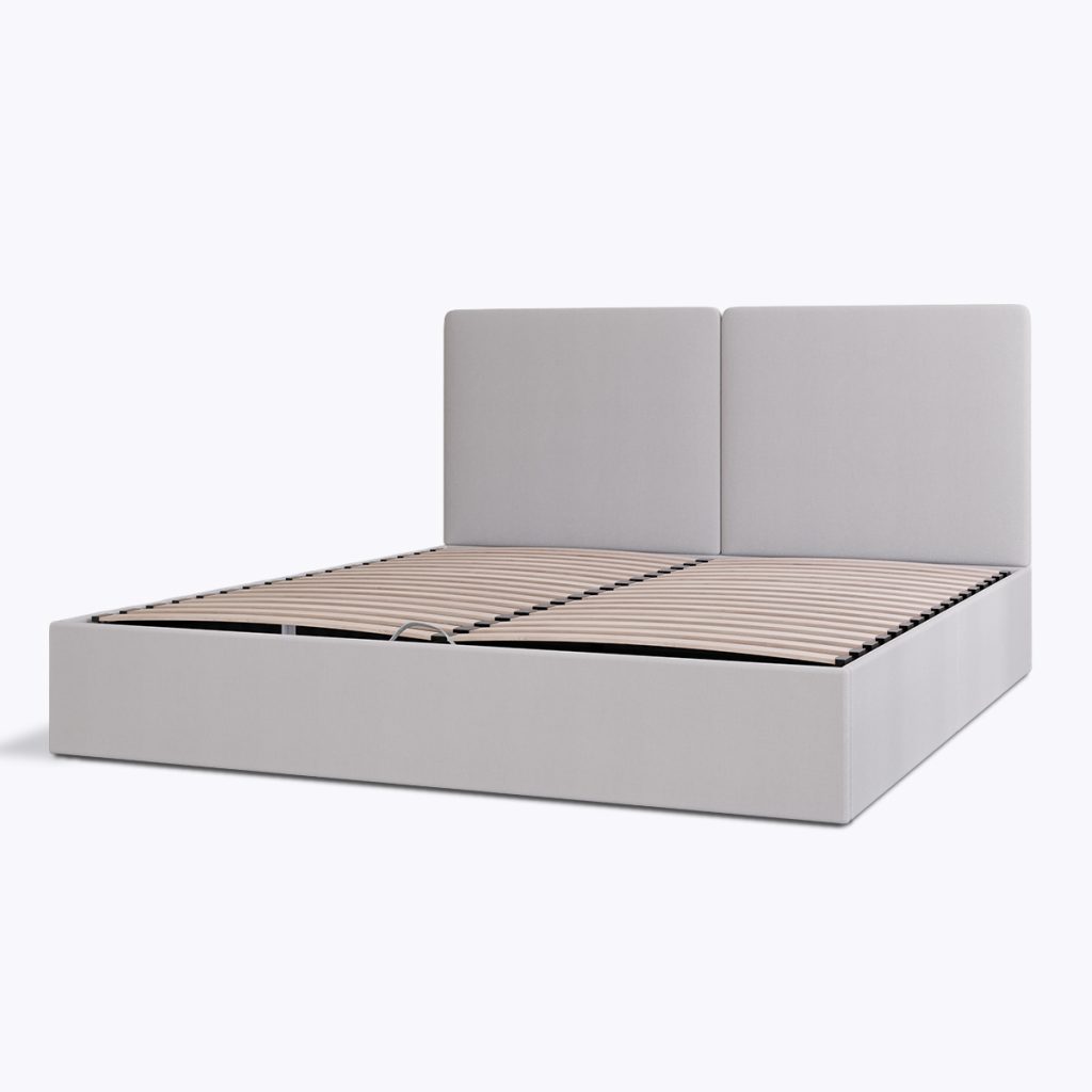 Emma Storage Ottoman Bed Super King - 180 x 200cm - Light Grey - Plain Headboard