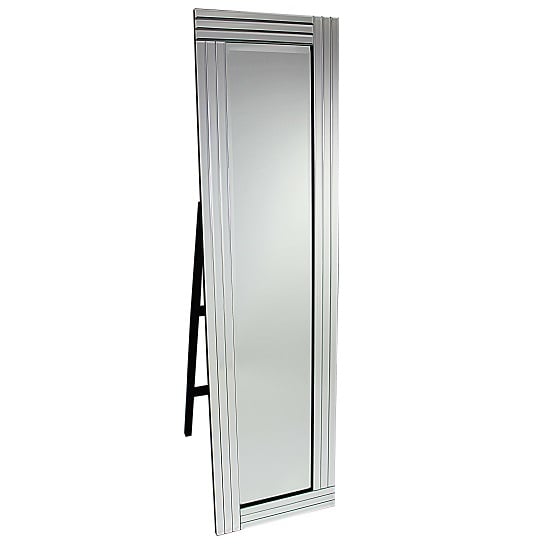 Cheval Triple Bar Floor Standing Mirror in Silver | Bed Sava