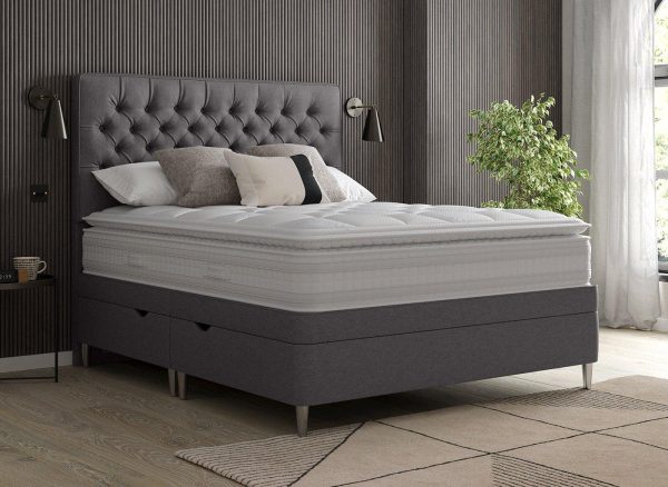 Therapur Slimline Ottoman  50 King  Grey | Bed Sava
