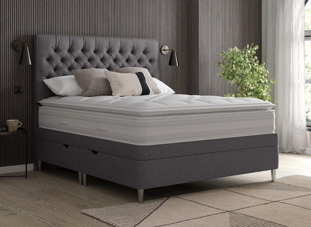 Therapur Slimline Ottoman - 6'0 Super King - Grey