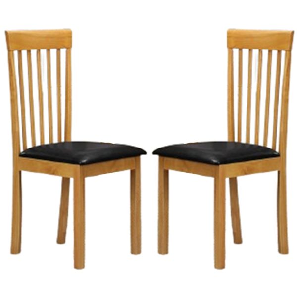 Aalto Oak Wooden Dining Chairs In Pair | Bed Sava