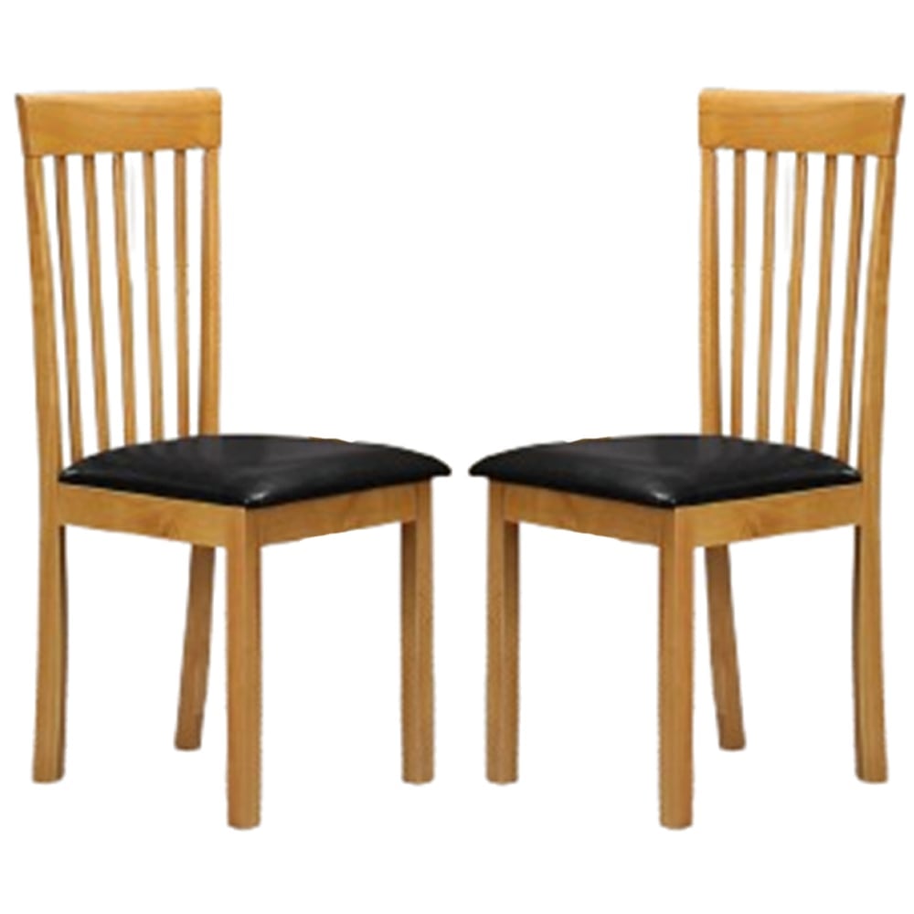 Aalto Oak Wooden Dining Chairs In Pair | Bed Sava