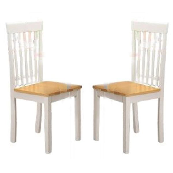 Aalto White Oak Wooden Dining Chairs In Pair | Bed Sava