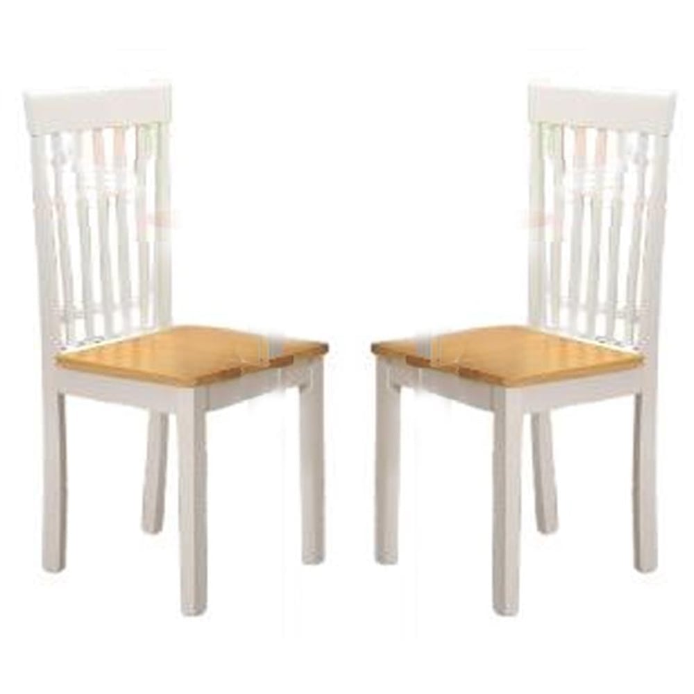 Aalto White Oak Wooden Dining Chairs In Pair | Bed Sava