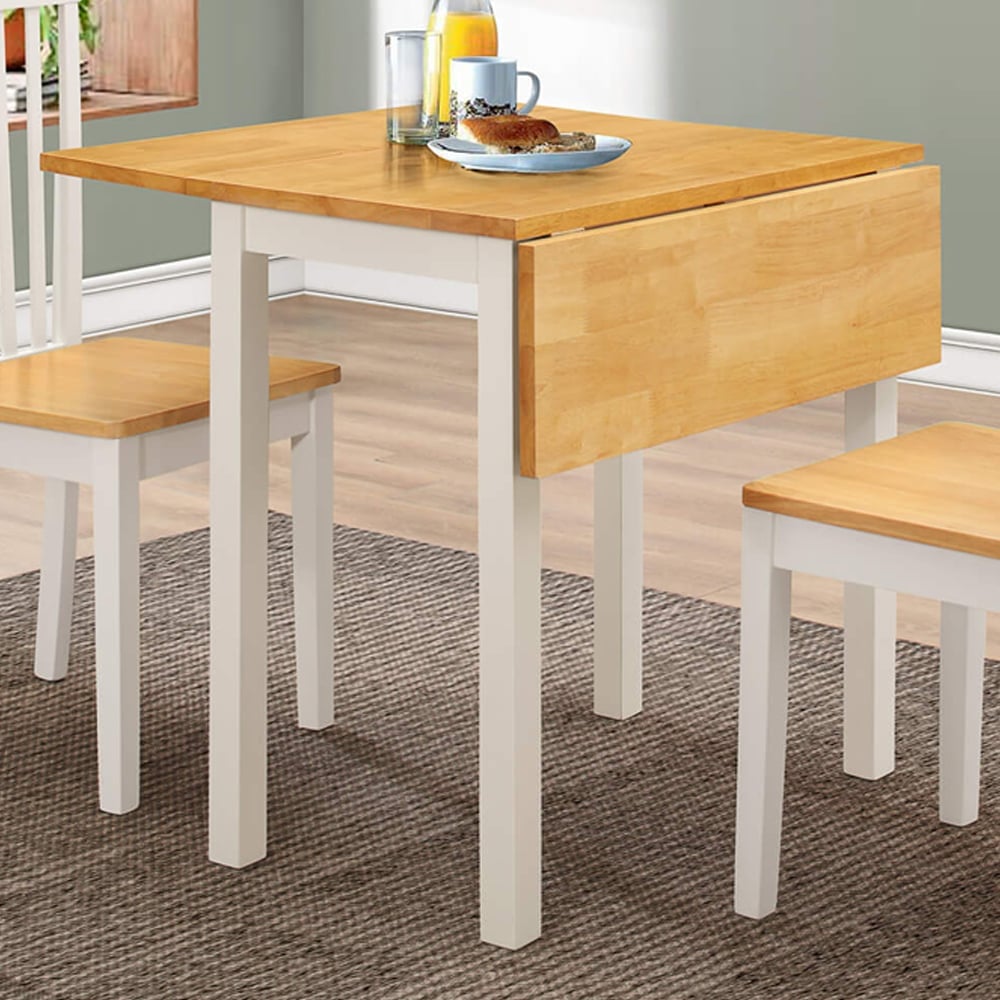 Aalto Wooden Drop Leaf Dining Table In White Oak | Bed Sava