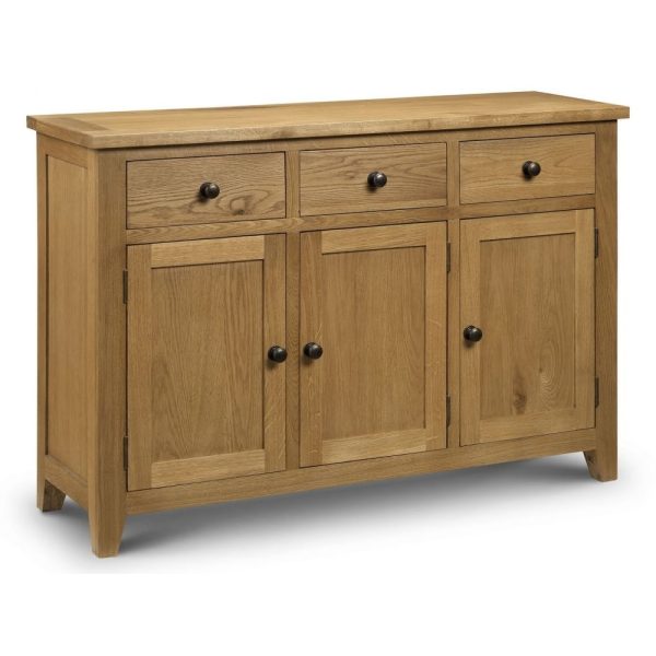 Aaralyn Wooden Sideboard With 3 Doors 3 Drawers In Waxed Oak | Bed Sava