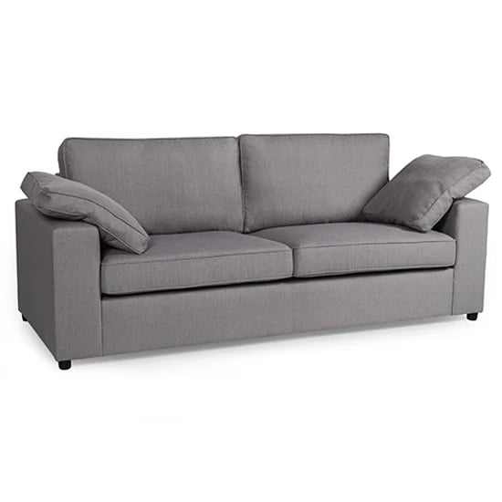 Aarna Fabric 3 Seater Sofa In Silver | Bed Sava