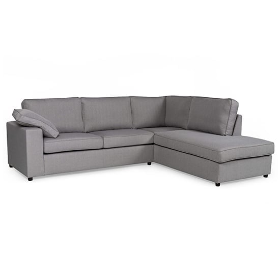 Aarna Fabric Corner Sofa In Silver | Bed Sava