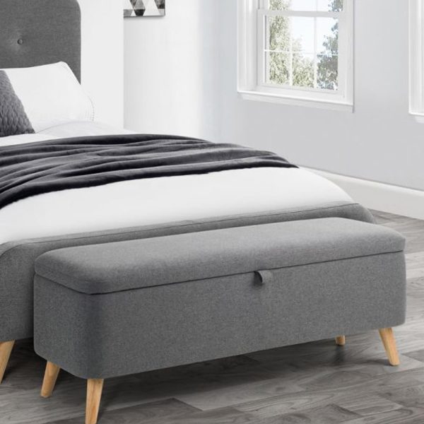 Abana Fabric Blanket Box In Grey | Bed Sava