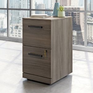Aberdare Wooden Office Mobile Pedestal 2 Drawers In Hudson Elm | Bed Sava