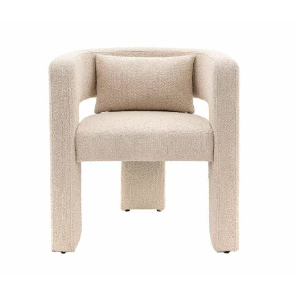 Abilene Fabric Armchair With Black Legs In Taupe | Bed Sava
