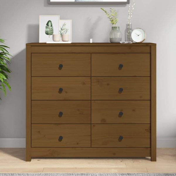 Abilene Wooden Chest Of 8 Drawers In Honey Brown | Bed Sava