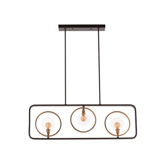 Abita 3 Bulbs Pendant Light In Matte Black And Bronze