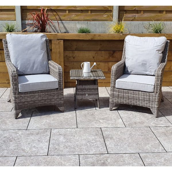 Aboba Rattan Garden Lounger Set In Grey | Bed Sava