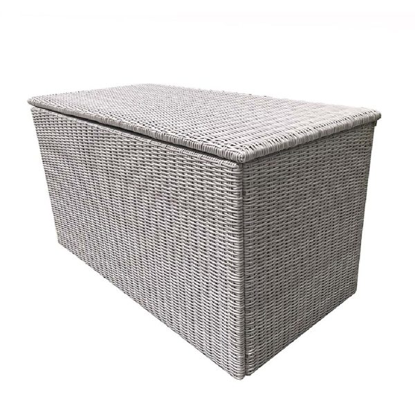 Abobo Rattan Outdoor Storage Box In Grey | Bed Sava