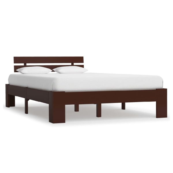 Absecon Wooden Double Bed In Dark Brown | Bed Sava