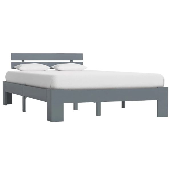 Absecon Wooden Double Bed In Grey | Bed Sava