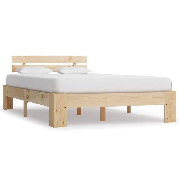 Absecon Wooden Double Bed In Natural | Bed Sava
