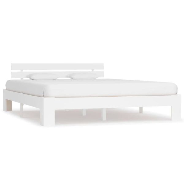 Absecon Wooden King Size Bed In White | Bed Sava