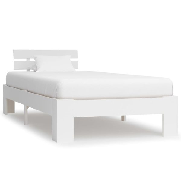 Absecon Wooden Single Bed In White | Bed Sava