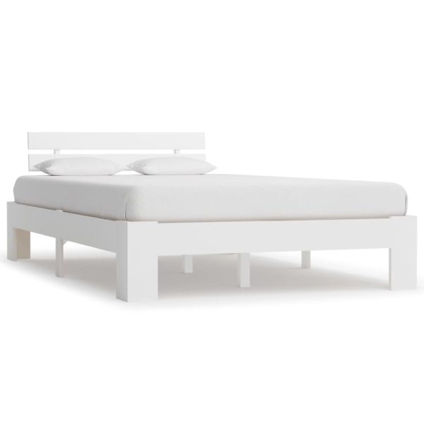 Absecon Wooden Small Double Bed In White | Bed Sava