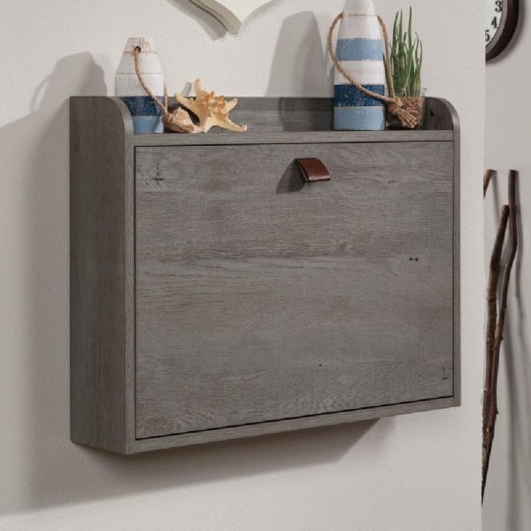 Acapulco Wooden Wall Hung Laptop Desk In Mystic Oak | Bed Sava
