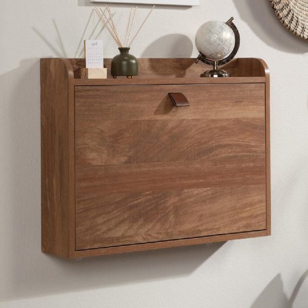 Acapulco Wooden Wall Hung Laptop Desk In Sindoori Mango | Bed Sava