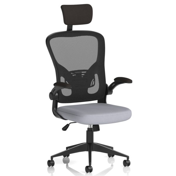 Accord Fabric Office Chair With Folding Arms In Shell | Bed Sava