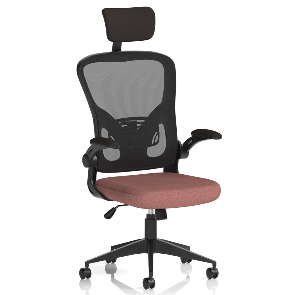 Accord Fabric Office Chair With Folding Arms In Forge