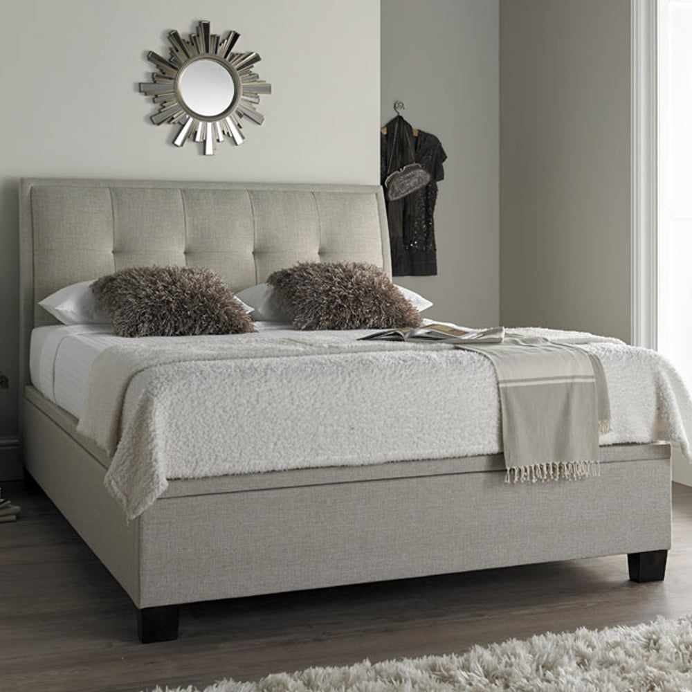 Accord Fabric Ottoman Storage Double Bed In Oatmeal