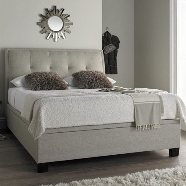 Accord Fabric Ottoman Storage Super King Size Bed In Oatmeal | Bed Sava