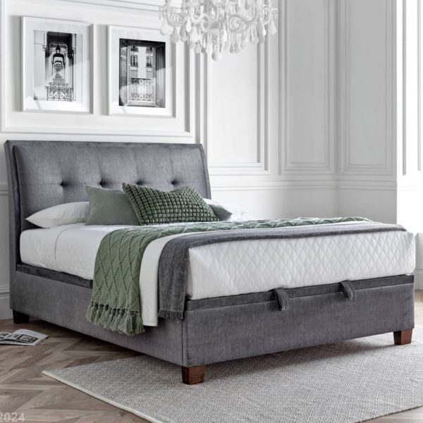 Accord Fabric Ottoman Storage Super King Size Bed In Vogue Grey | Bed Sava